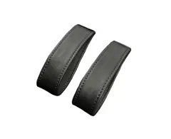 Black Pull Straps with Black Stitching